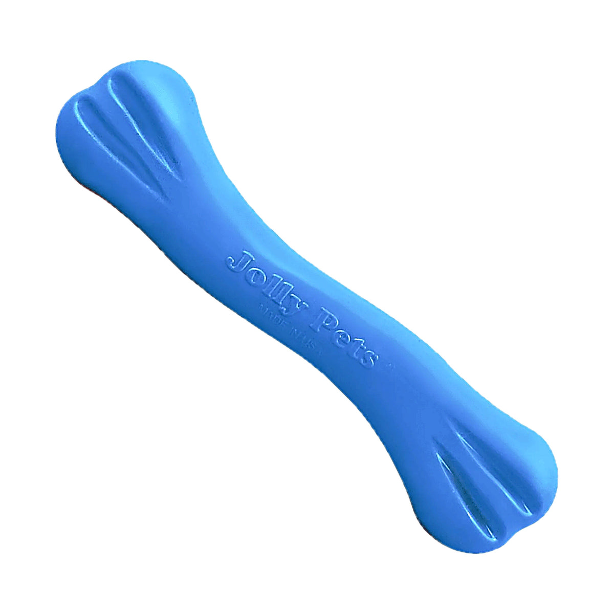 Jolly Bone maat M in blauw, rubberen kauwbot van 20 cm